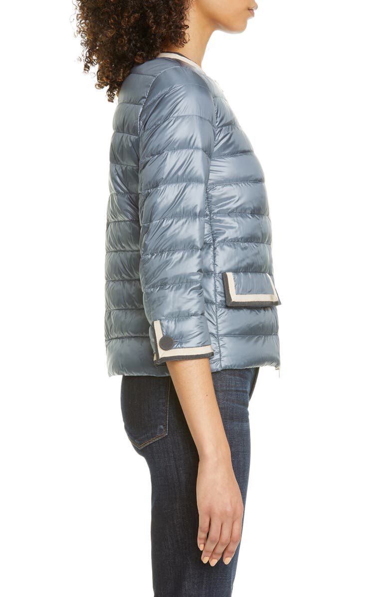 Herno Classic Grosgrain Trim Down Puffer Jacket, Alternate, color, 