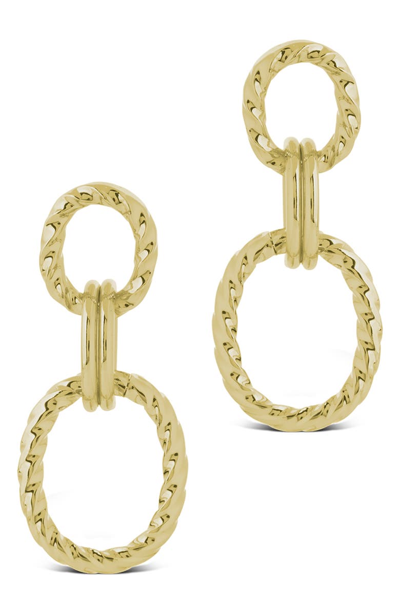 Sterling Forever Esther Oval Link Drop Earrings, Alternate, color, Gold