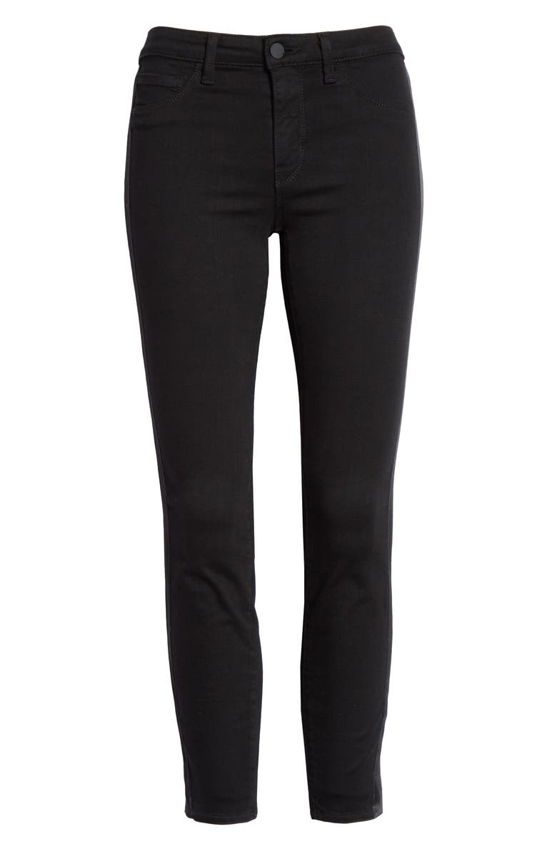 L'AGENCE Margot Tuxedo Stripe Crop Skinny Jeans, Alternate, color, 