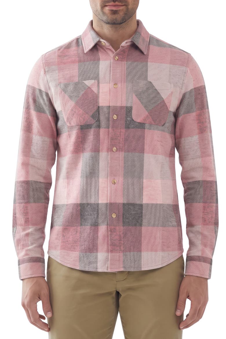 Check Flannel Button Up Shirt, Main, color, 120 DUSTY PINK