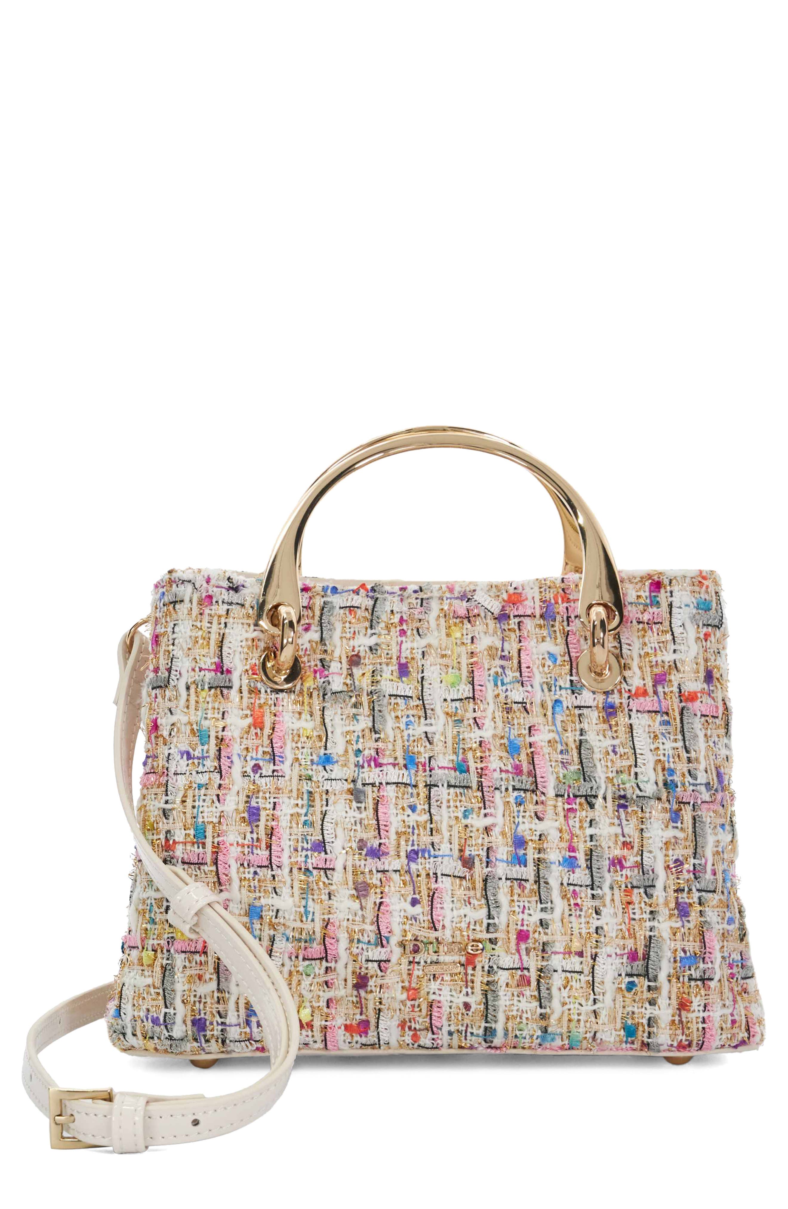 Dune London Dinkydorrien Tweed Top Handle Bag, Main, color, 