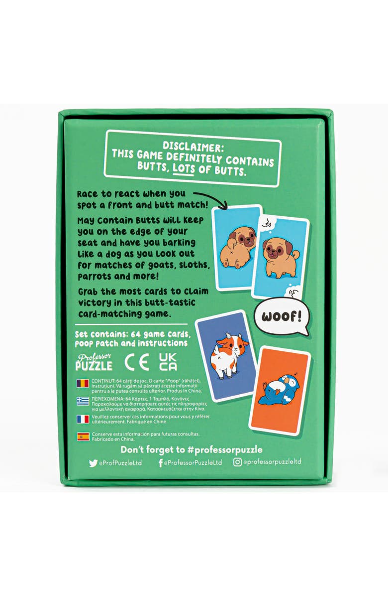 Professor Puzzle Animal Buttmatching Card Game, Alternate, color, Multicolored
