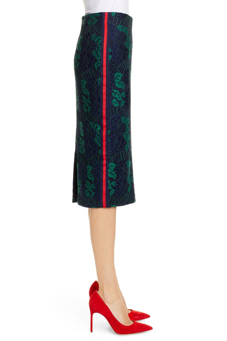 Lace Pencil Skirt, Alternate, color, NAVY