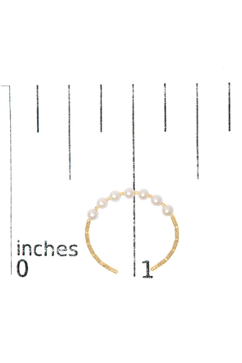 18K Yellow Gold Freshwater Pearl Cuff Bangle Bracelet, Alternate, color, Yellow Gold
