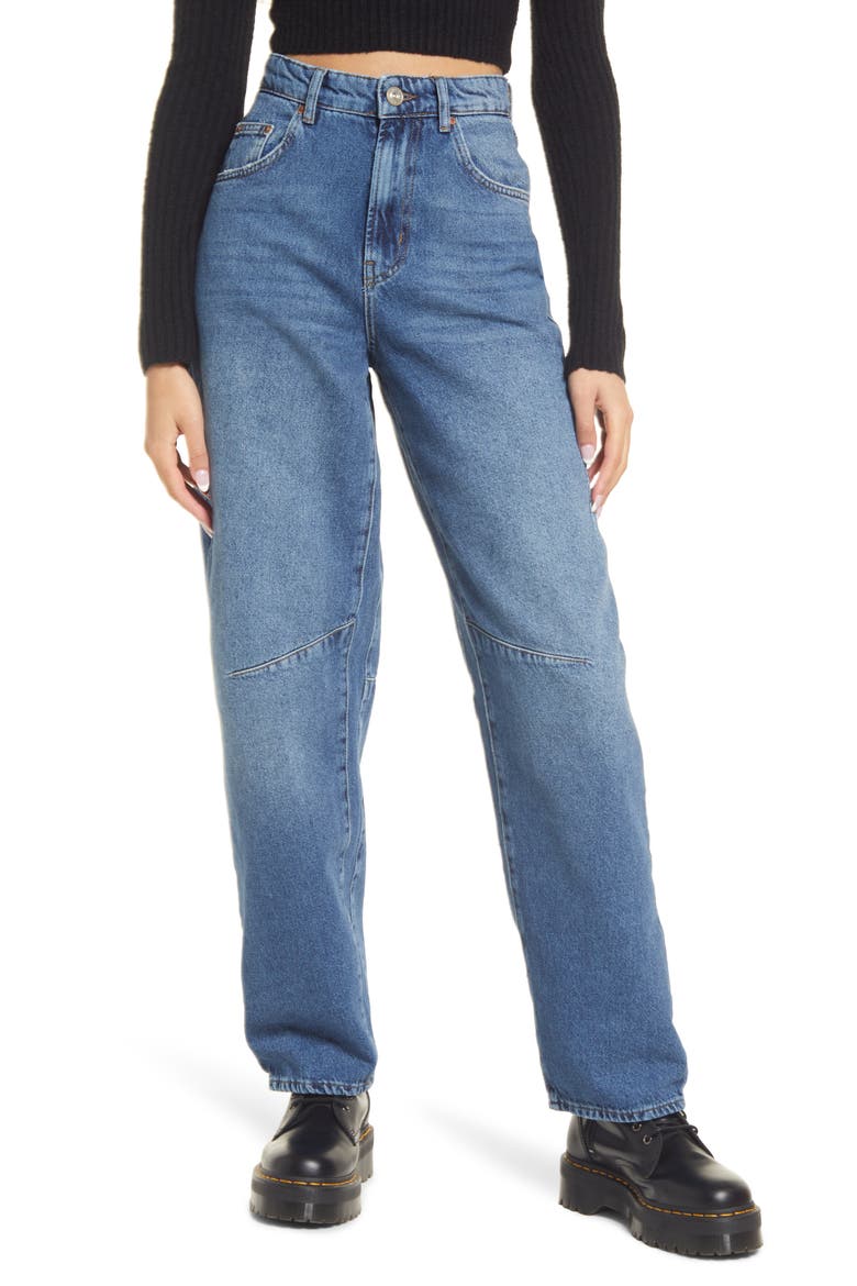 Logan Barrel Leg Jeans, Main, color, MID VINTAGE