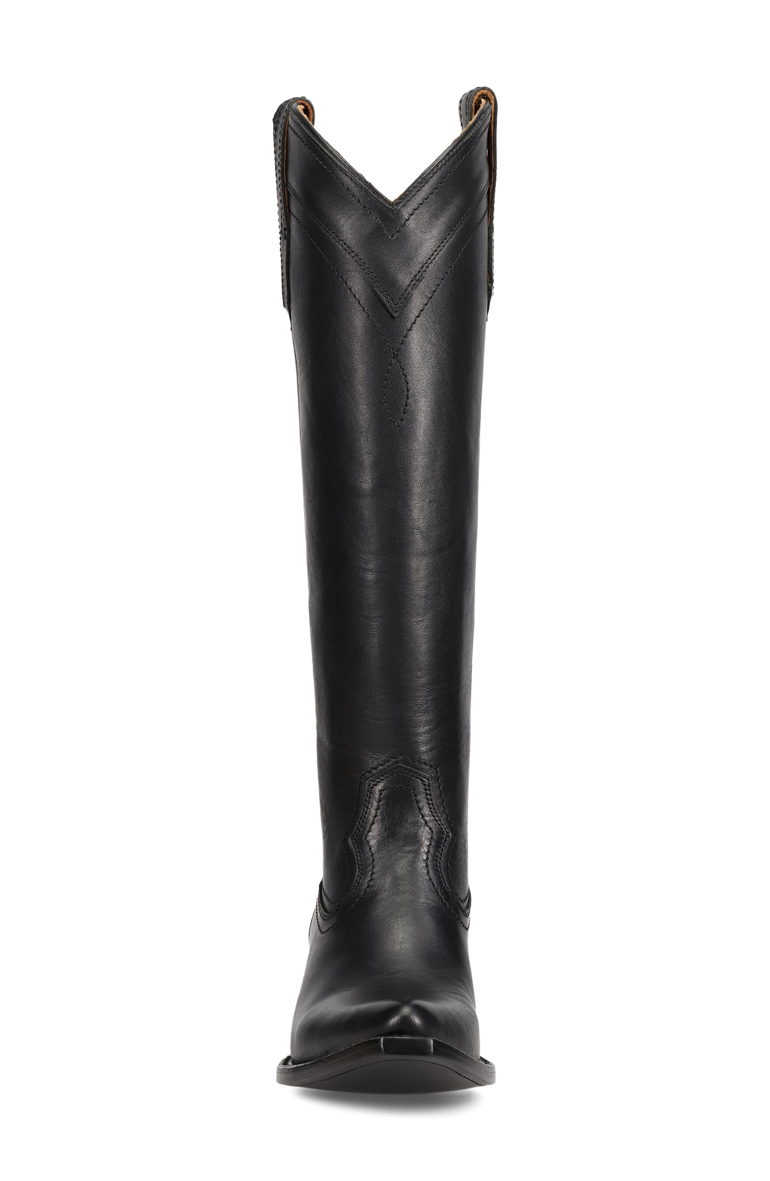 Frye Sacha Knee High Western Boot, Alternate, color, Black
