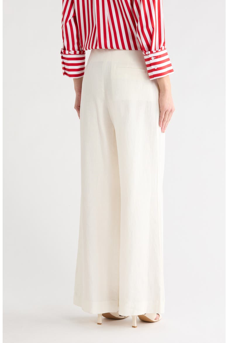 Mini Pleated Linen Pants, Alternate, color, IVOIRE