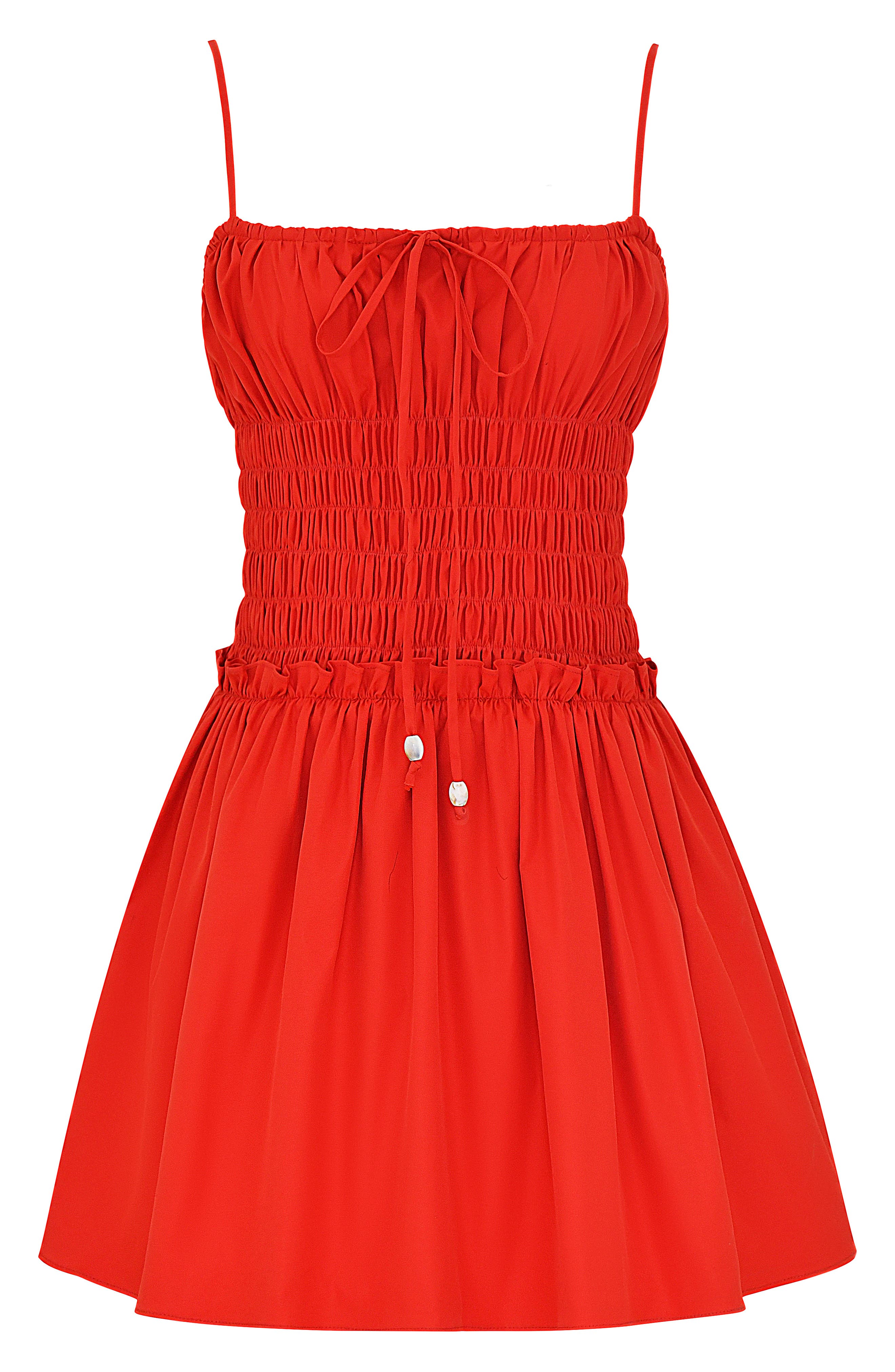 Smocked Sleeveless Minidress - image 2