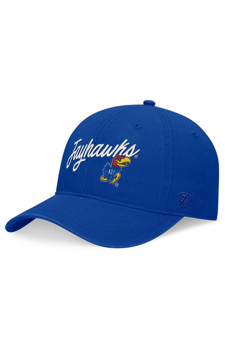 TOP OF THE WORLD Men's Top of the World Royal Kansas Jayhawks Heritage CeeCee Adjustable Hat, Main, color, Royal