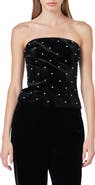 Endless Rose Embellished Strapless Velvet Top