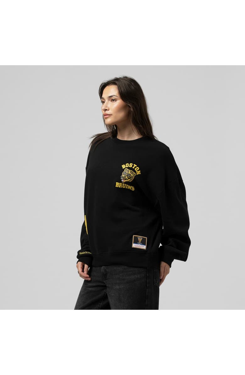 Mitchell & Ness Women's Mitchell & Ness Black Boston Bruins Vintage Crewneck Sweatshirt, Main, color, Black
