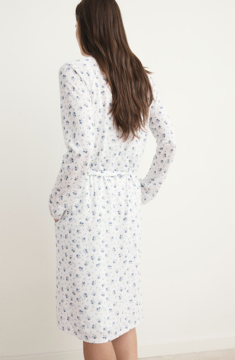 MANGO Floral Print Robe, Alternate, color, White