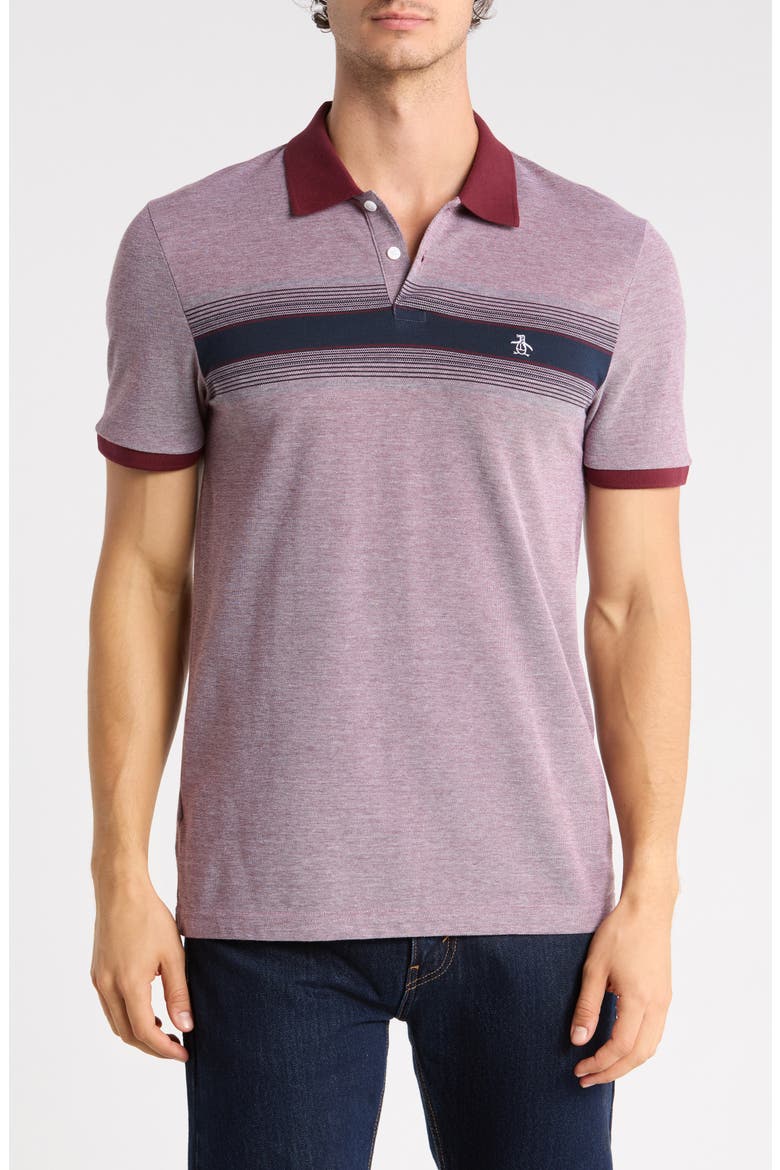Birdseye Pique Stripe Polo, Main, color, 610 PORT ROYALE
