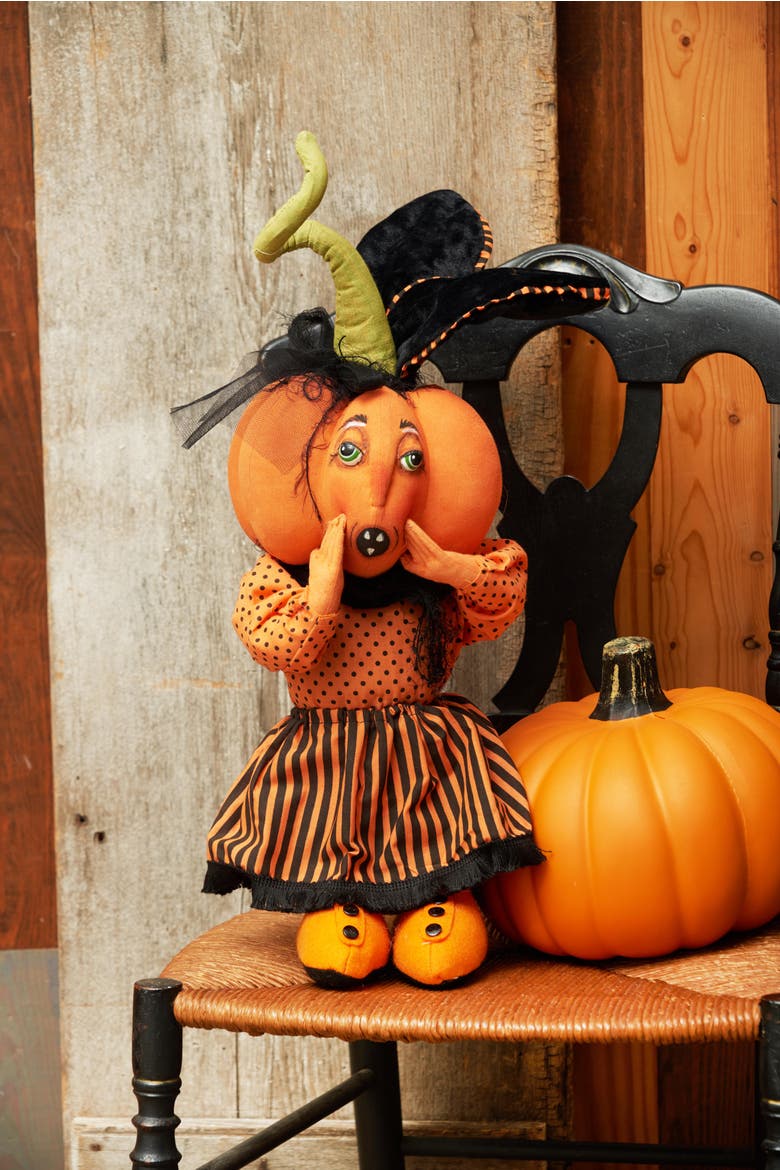 Paxtyn Pumpkin Halloween Joe Spencer Gathered Traditions Figurine, Alternate, color, Orange