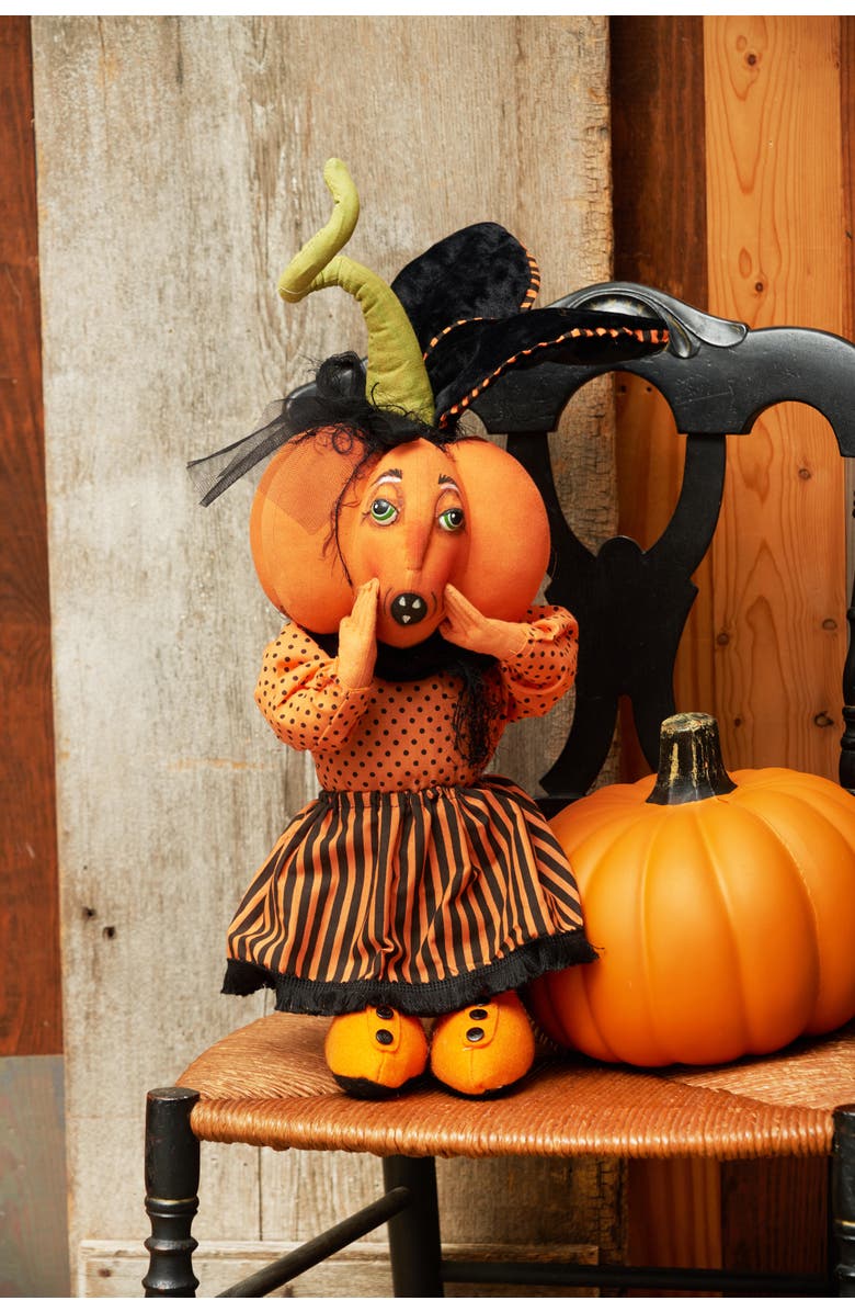 Gallerie II Paxtyn Pumpkin Joe Spencer Gathered Traditions Soft Art Doll Fall Autumn Halloween Harvest Figure Figurine, Alternate, color, Orange