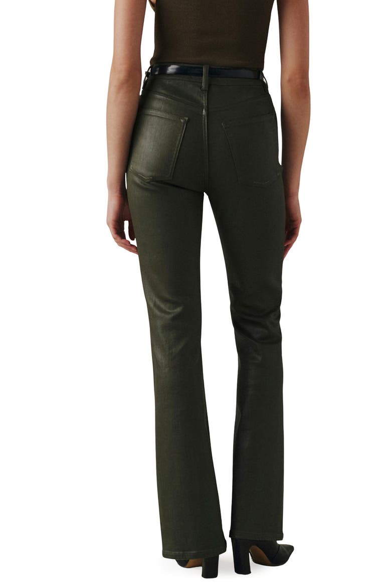 Austin High Waist Coated Bootcut Jeans, Alternate, color, COATED OLIVE GREEN