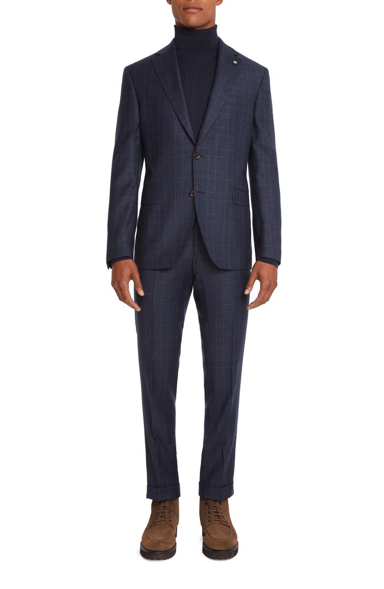 Jack Victor Esprit Soft Constructed Plaid Wool Suit, Main, color,