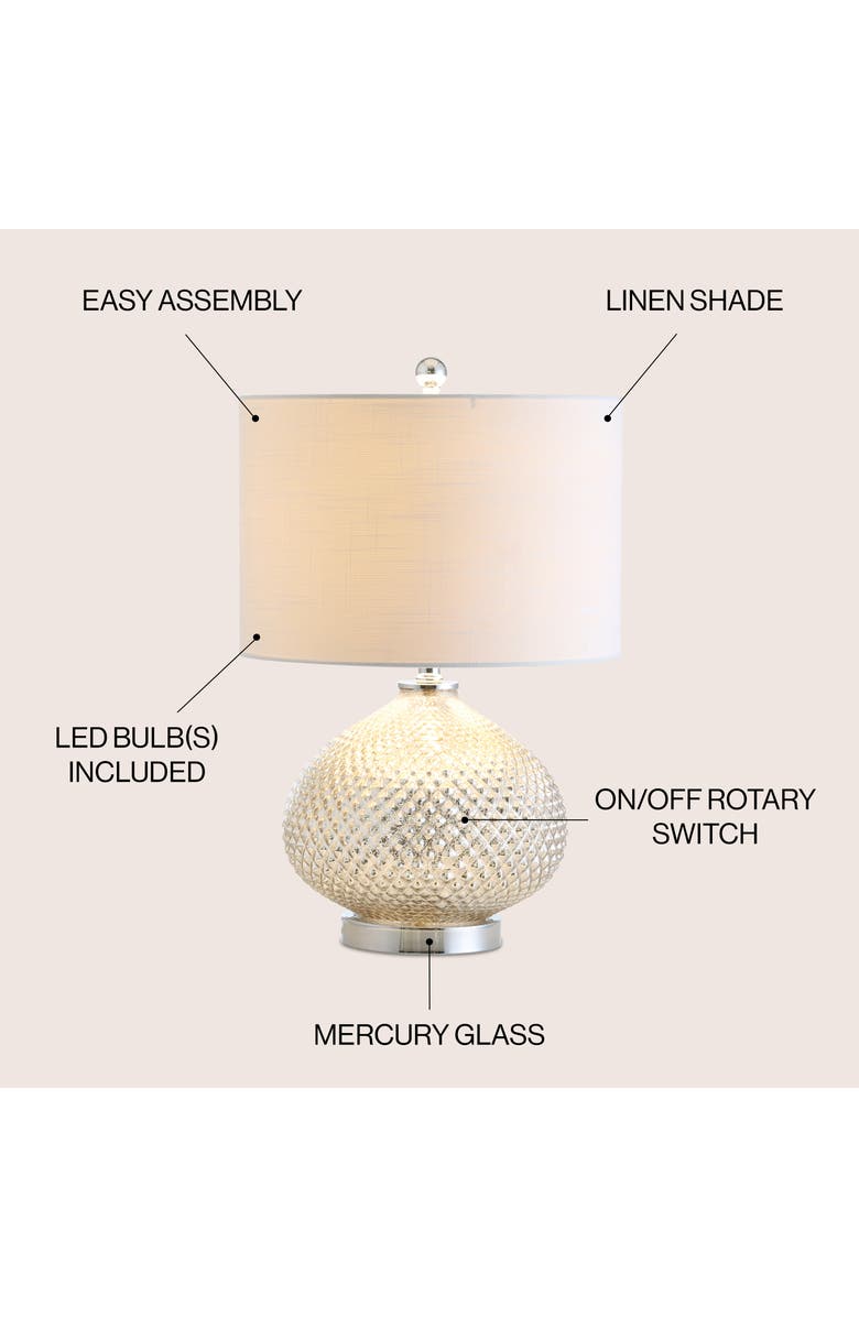 JONATHAN Y Ames LED Glass Table Lamp, Alternate, color, Mercury Silver