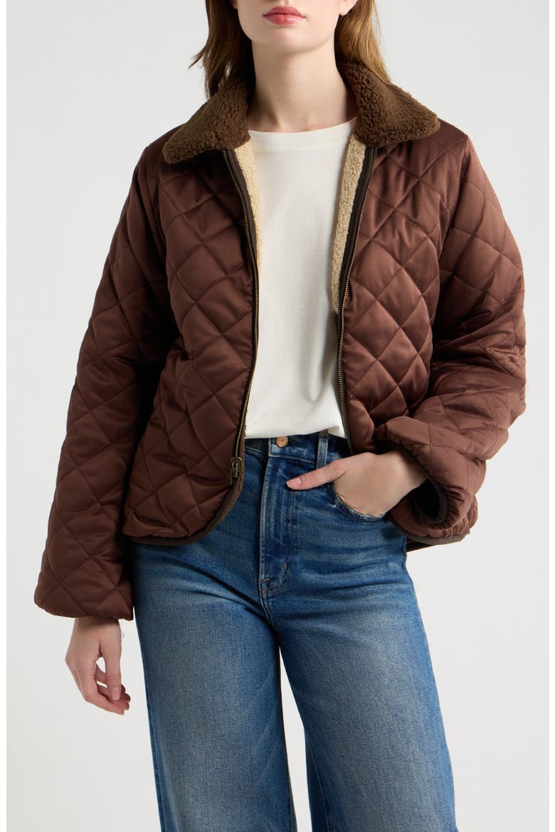 Reversible Pasture Fleece Jacket, Alternate, color, BROWN W/ CREAM