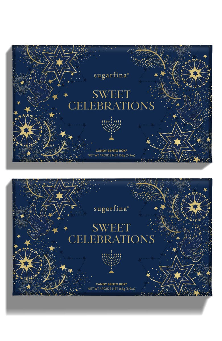 sugarfina Set of 2 Hannukah Bento Boxes, Main, color,