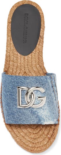 Denim Patchwork Slide Sandal