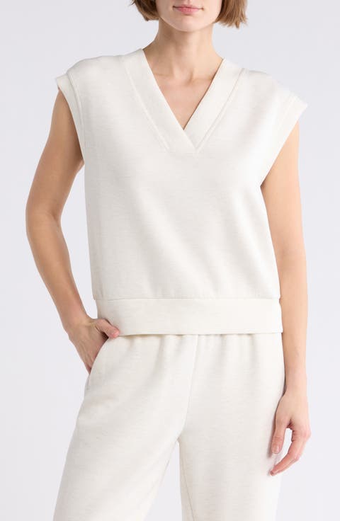 Whisper V-Neck Short Sleeve Knit Top