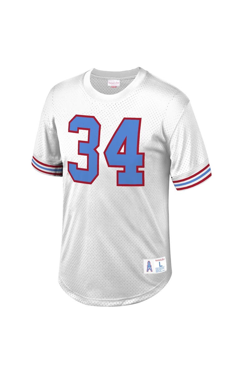 Mitchell & Ness Men's Mitchell & Ness Earl Campbell White Houston Oilers Retired Player Name & Number Mesh Top, Alternate, color, 