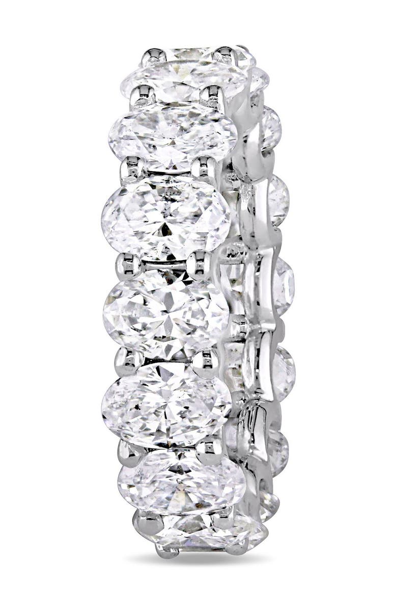 SUZY LEVIAN Sterling Silver Petite Oval-Cut CZ Eternity Band Ring, Alternate, color, White