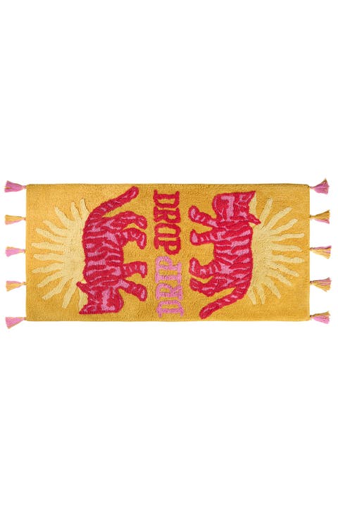 Punjab Drip Drop Tasseled 100% Cotton Bath Mat Spa-Inspired