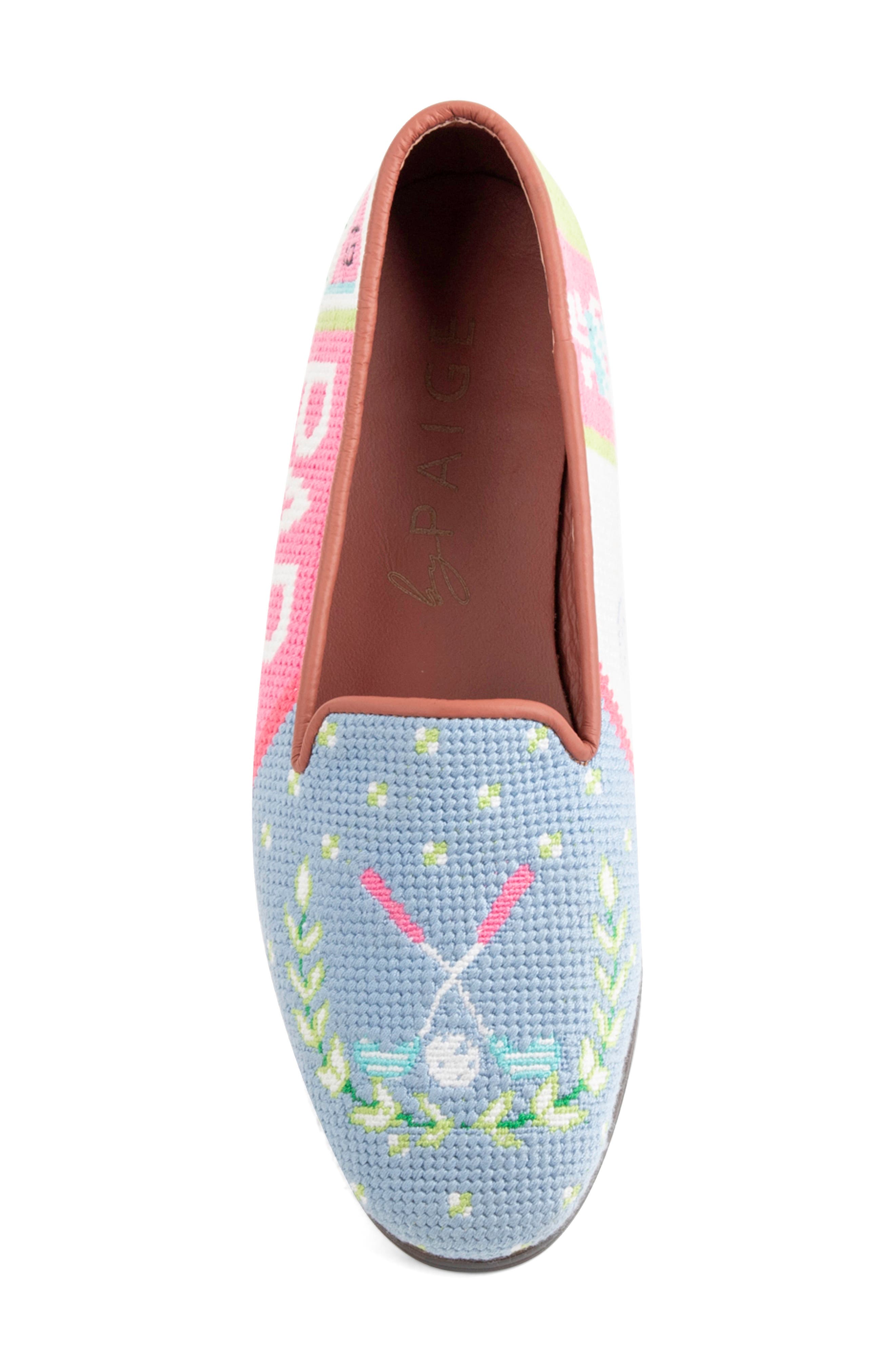 ByPaige Needlepoint Golf Flat, Alternate, color, Blue Multi
