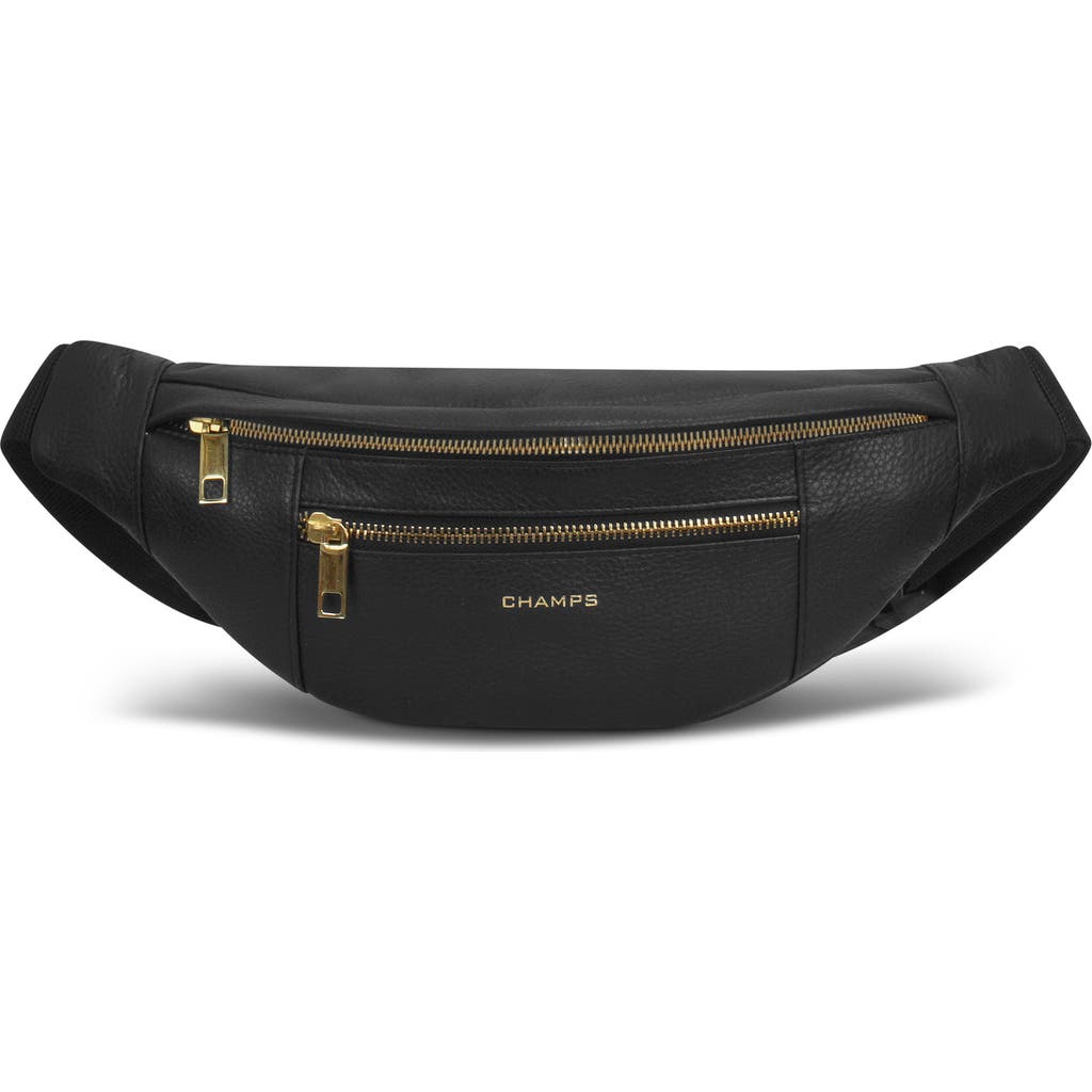 CHAMPS Leather Waist Pack in Black at Nordstrom Rack