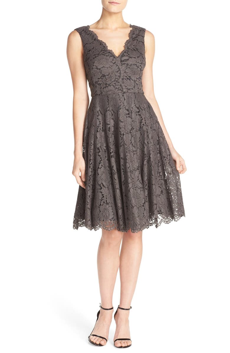 Vera Wang Lace Fit & Flare Dress, Main, color,