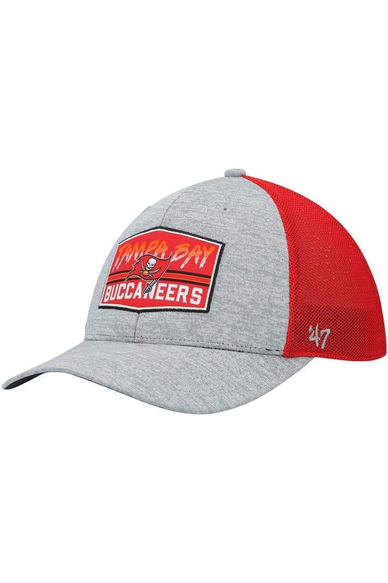 Men's '47 Heathered Gray/Red Tampa Bay Buccaneers Motivator Flex Hat, Main, color, Heather Gray