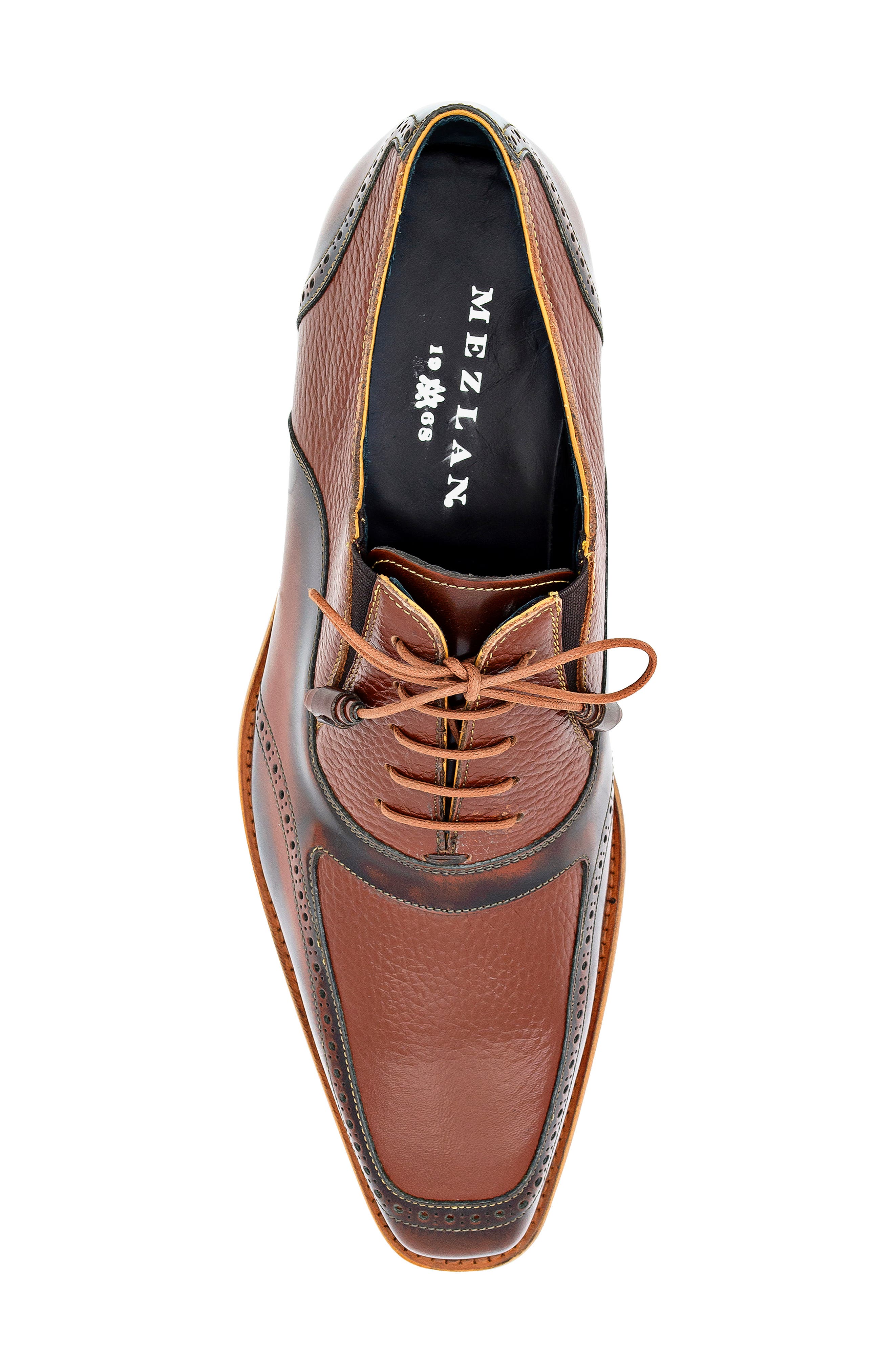 Mezlan Brogue Apron Toe Oxford, Alternate, color, Camel