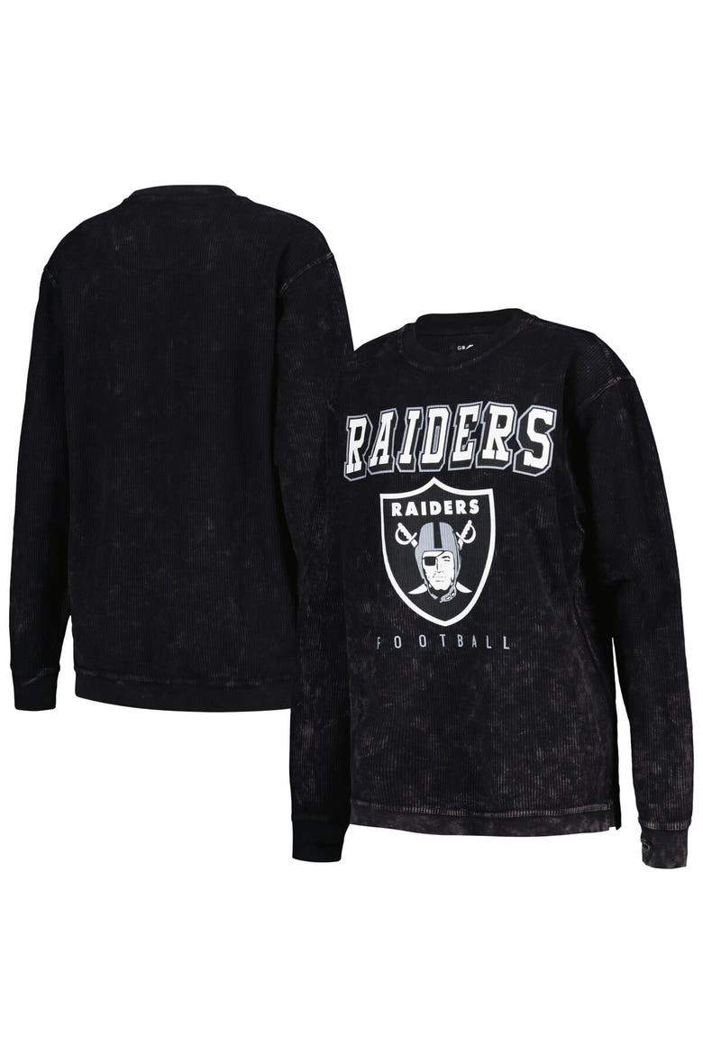 Women's G-III 4Her by Carl Banks Black Las Vegas Raiders Comfy Cord Pullover Sweatshirt, Alternate, color, Black