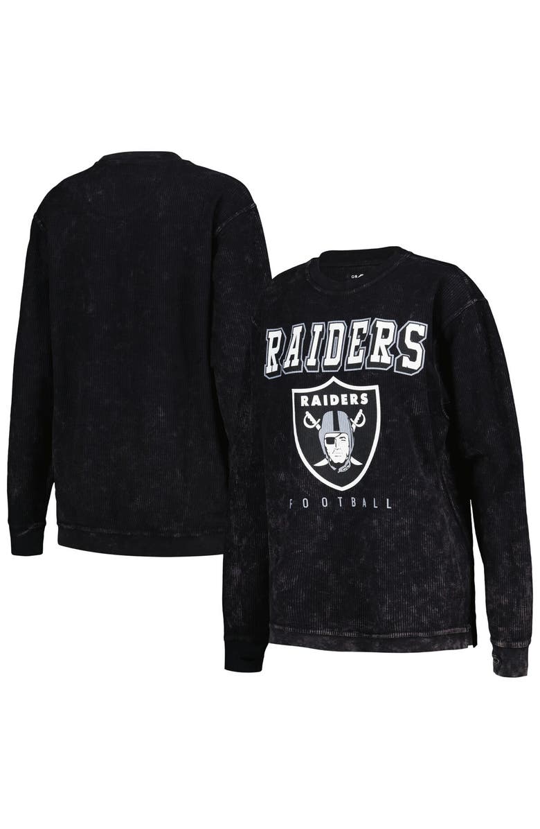 G-III 4HER BY CARL BANKS Women's G-III 4Her by Carl Banks Black Las Vegas Raiders Comfy Cord Pullover Sweatshirt, Alternate, color, Black