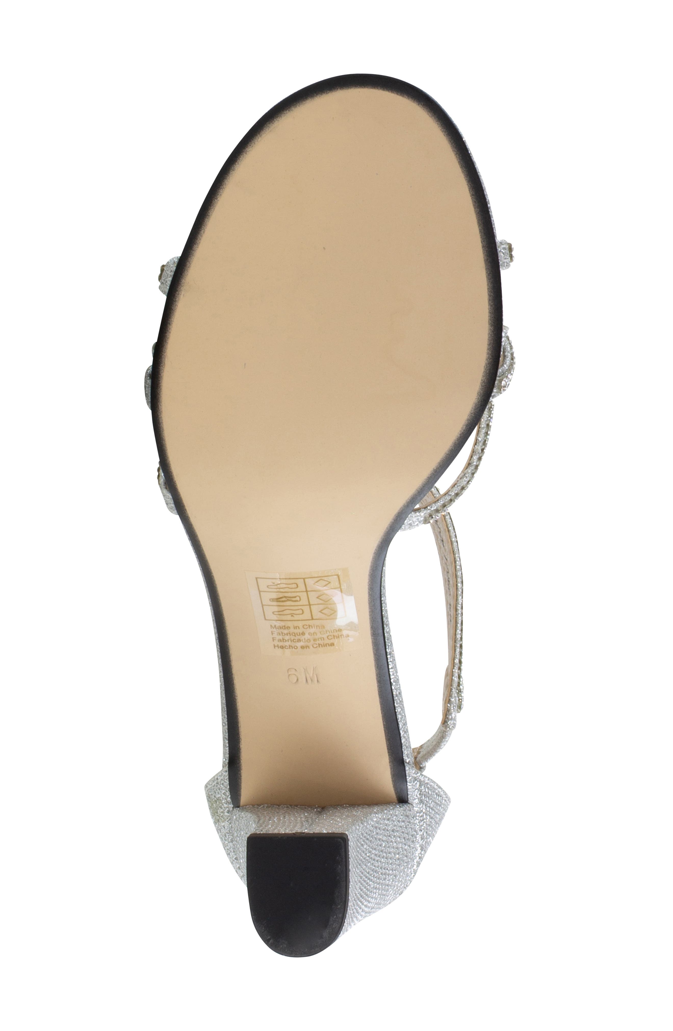 Touch Ups Gabriella Shimmer Rhinestone Sandal, Alternate, color, Silver