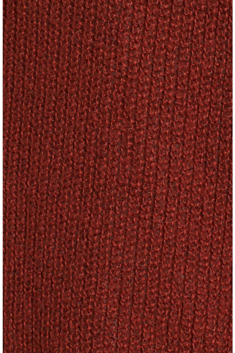 Button Back V-Neck Sweater, Alternate, color, RUST HENNA