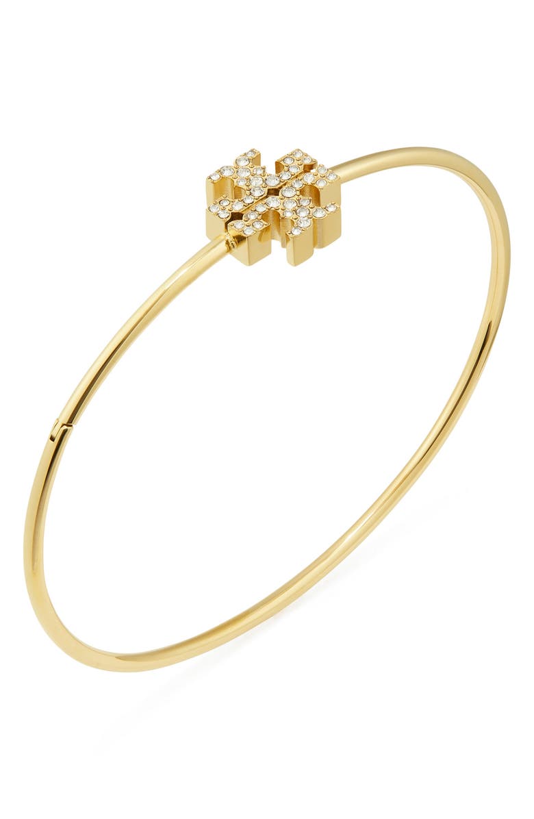 Tory Burch Eleanor Pavé Hinged Bangle, Alternate, color, 