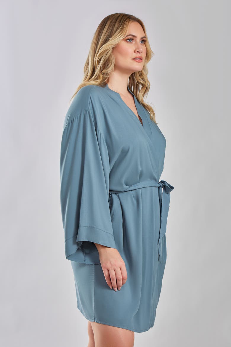 Organic Cotton and Tencel Blend Robe, Alternate, color, Blue