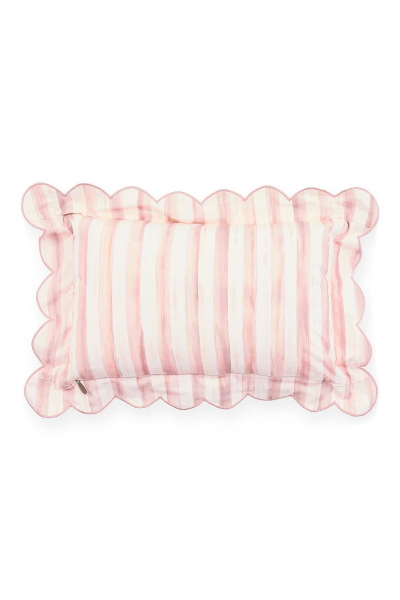 Rosy Check Reversible Scallop Lumbar Pillow, Alternate, color, ROSY