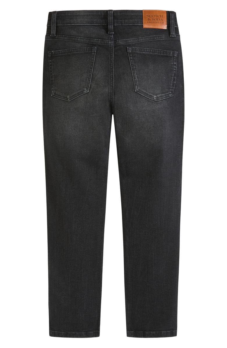 Scotch & Soda Kids' Five-Pocket Loose Tapered Fit Jeans, Main, color, Black / White