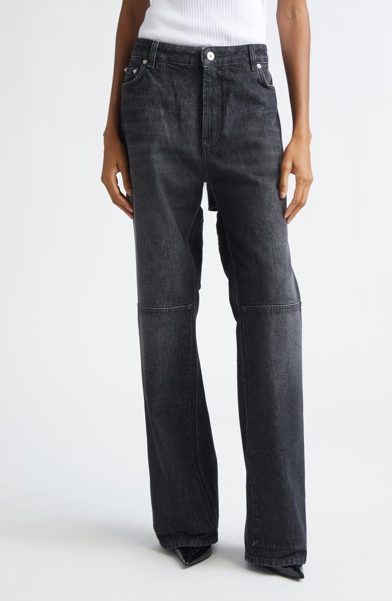 Jean Paul Gaultier Cutout Wide Leg Jeans, Main, color, Vintage Black