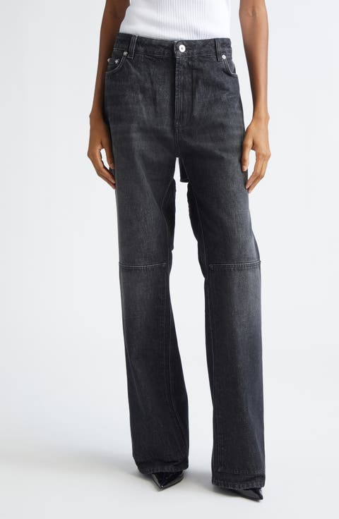 Cutout Wide Leg Jeans (Vintage Black)