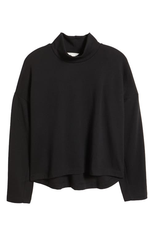 Caslonr Caslon(r) Drop Shoulder Turtleneck Sweatshirt In Black
