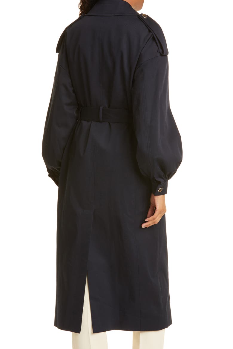 Safelin Stretch Cotton Trench Coat, Alternate, color, DARK BLUE