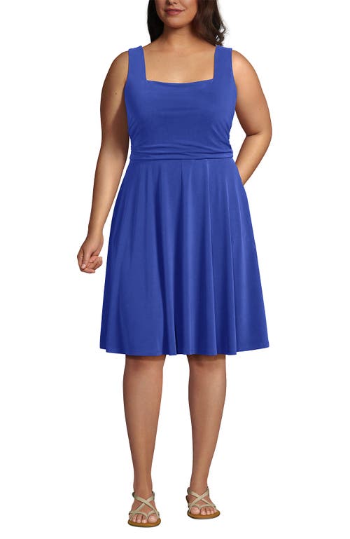 LANDS' END LANDS' END CUPRO FIT AND FLARE SLEEVELESS DRESS