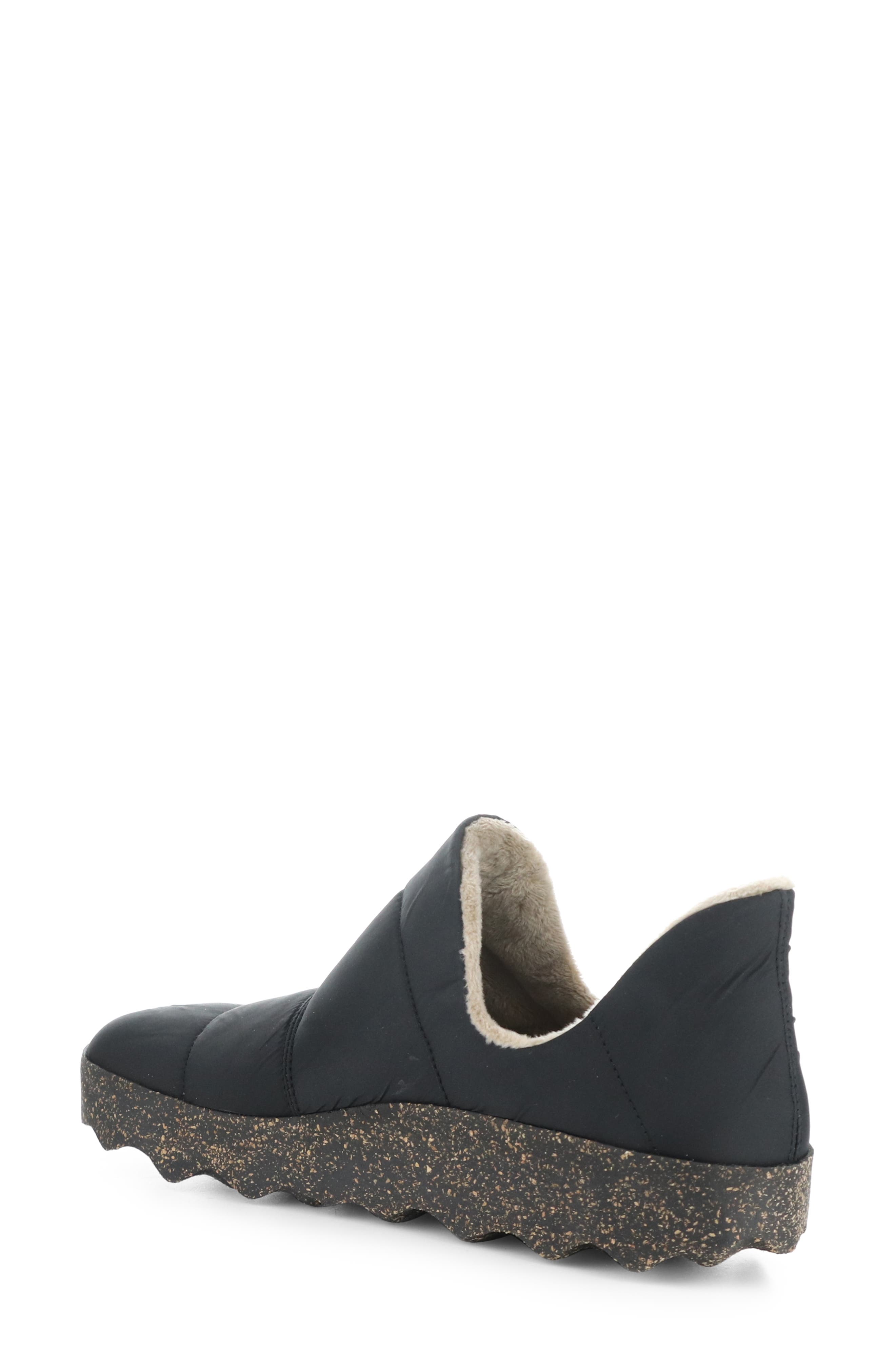 Asportuguesas by Fly London Crus Faux Fur Lined Slip-On Sneaker, Alternate, color, 002 Black Recycled P