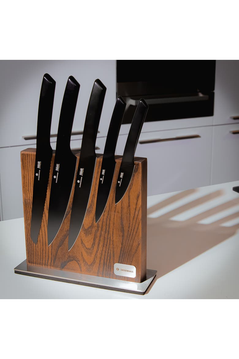 Magnetic Wood Knife Block for Counter, Alternate, color, Ash