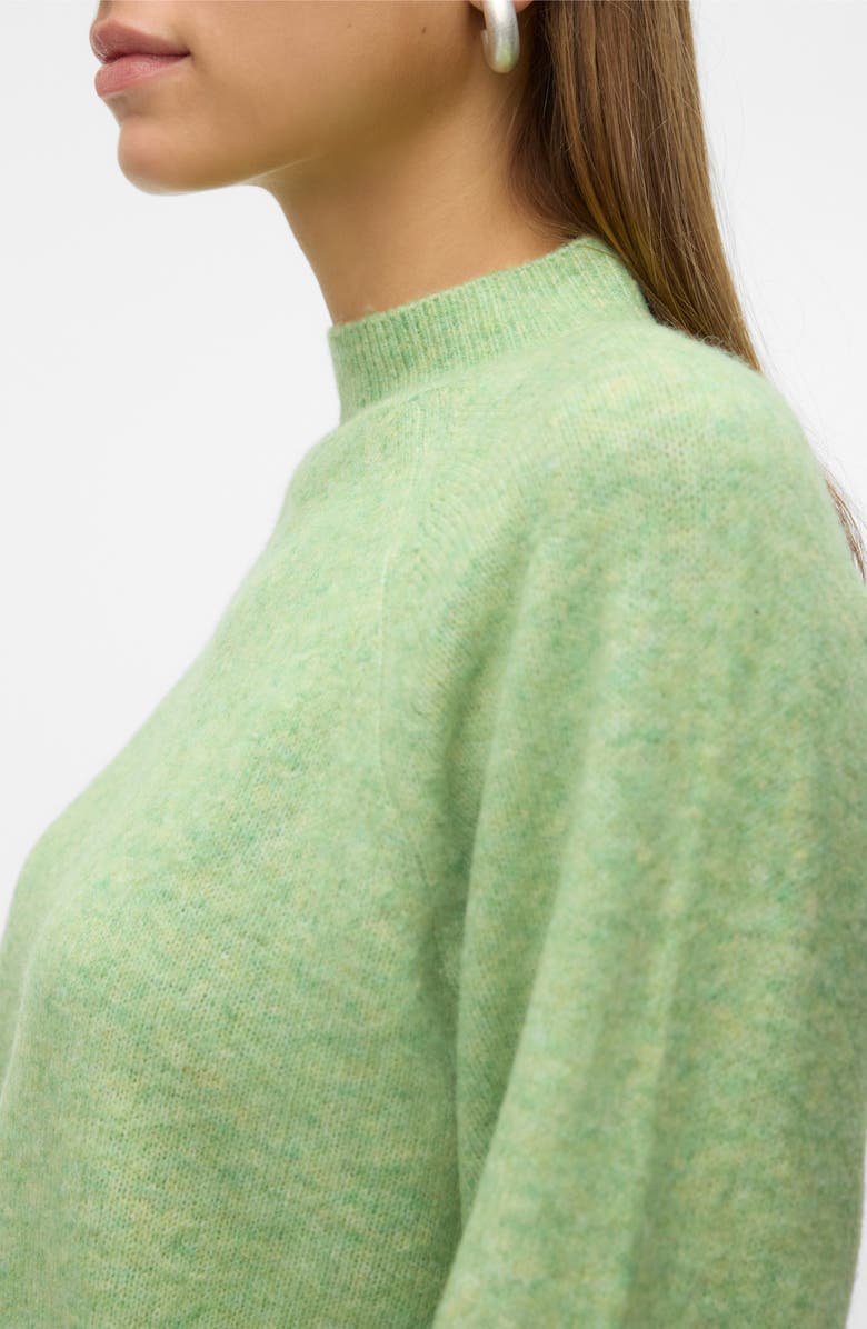 VERO MODA Leaf Mock Neck Sweater, Alternate, color, Forest Shade Detail